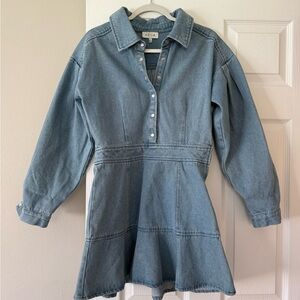 ACOA Women's Casual Blue Denim Dress
